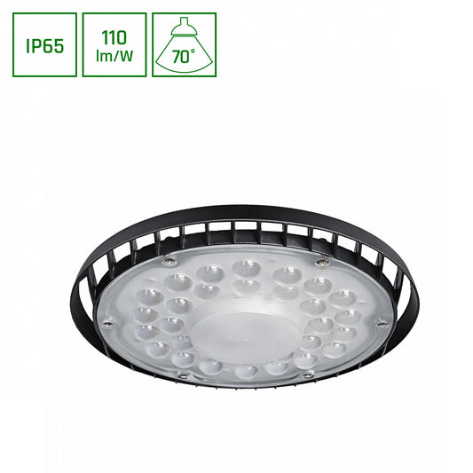 LED PLATEO SUN 4 HIGH BAY 105W Hallenleuchte 11550lm schwarz 70° 230V IP65 Industrieleuchte IK06 Neutralweiß 4000K