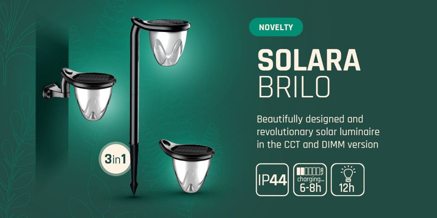 LED Solarleuchte Solara Brilo Gartenspot Erdspieß IP44 Bodenstrahler 1W 100lm CCT