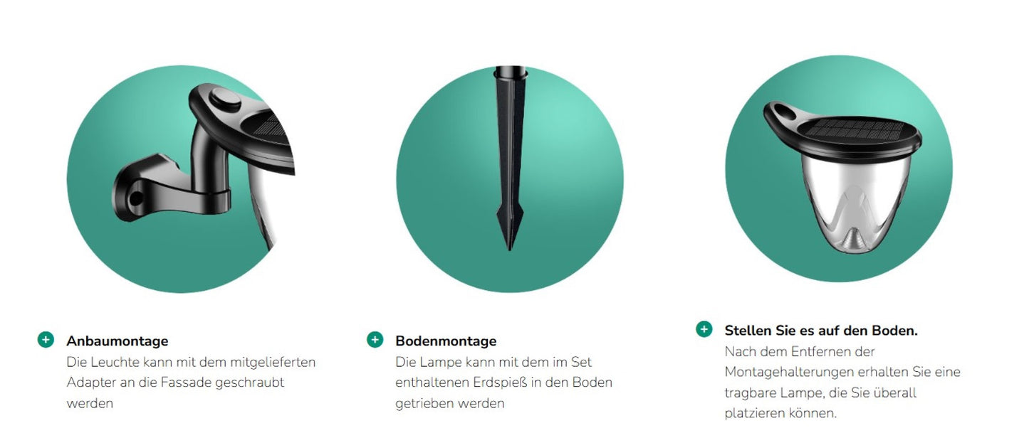 LED Solarleuchte Solara Brilo Gartenspot Erdspieß IP44 Bodenstrahler 1W 100lm CCT