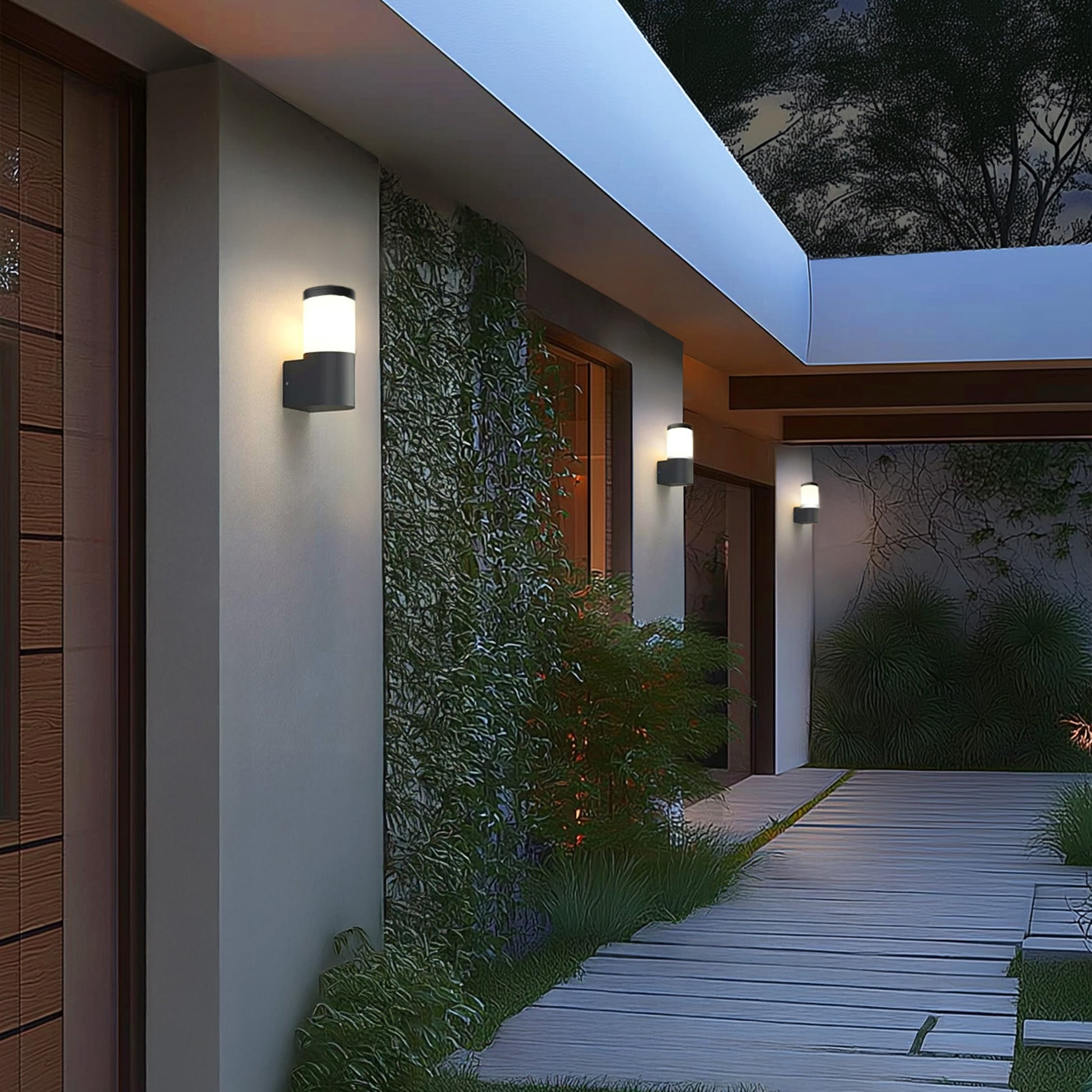 LED STELLA COLUMN WALL GU10 6W Wandleuchte 450lm außenleuchte 270° IP44 230V IK08 grau 3000-6000K CCT