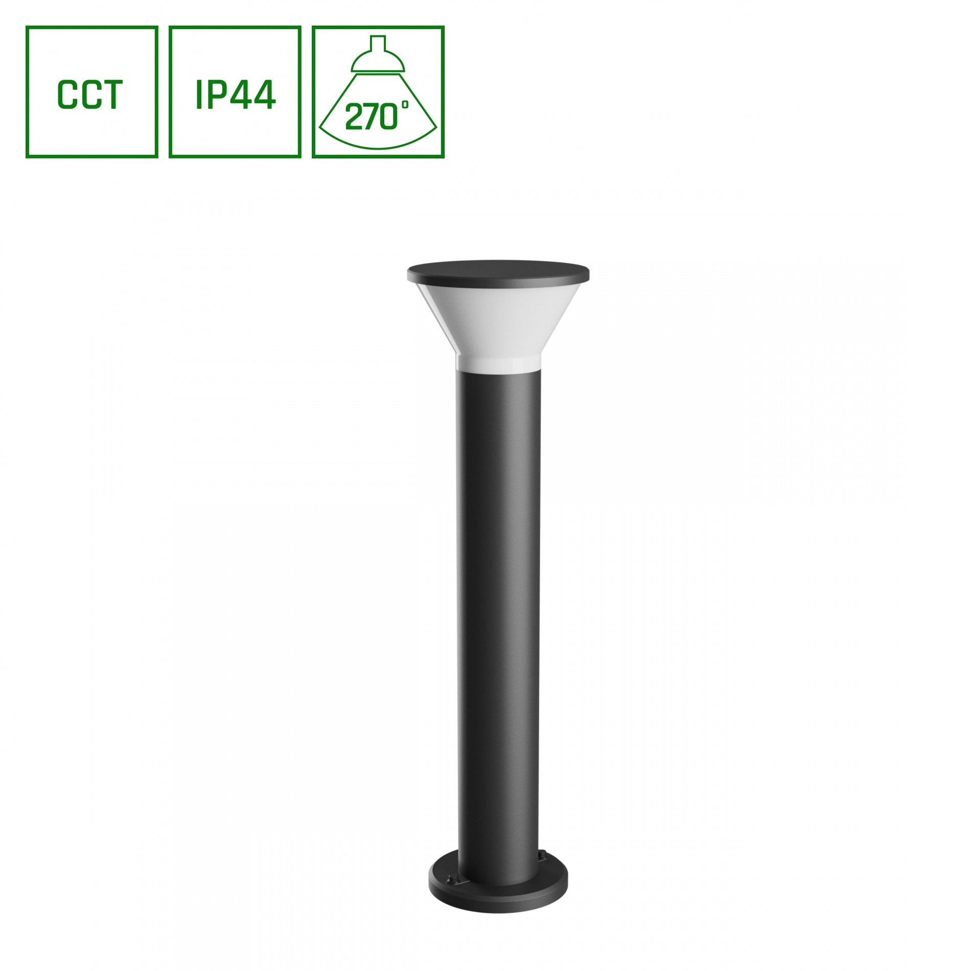 LED STELLA rund GU10 6W Bodenleuchte 450lm 270° Stehleuchte 230V Außen IP44 Schwarz 3000-6000K CCT