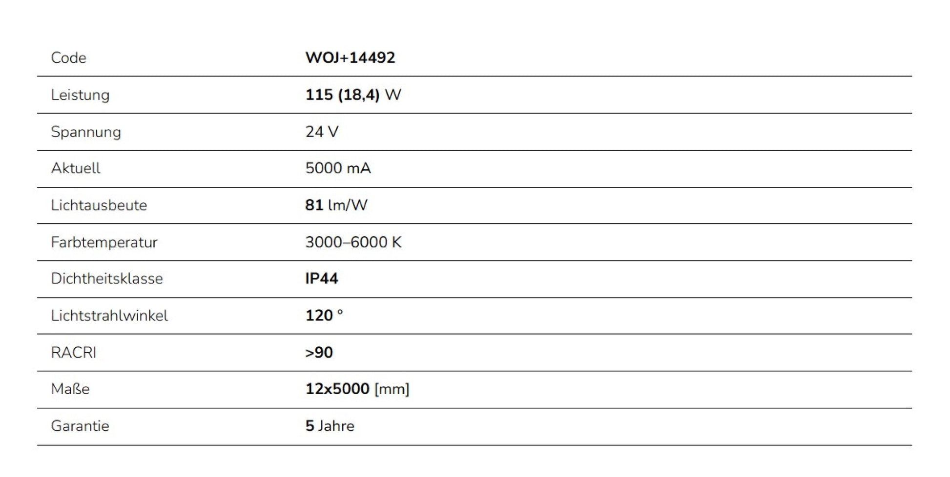 LED Streifen 115W Strip 5m 9300lm 120° Silikon IP44 24V 3000-6000K CCT DIMMBAR