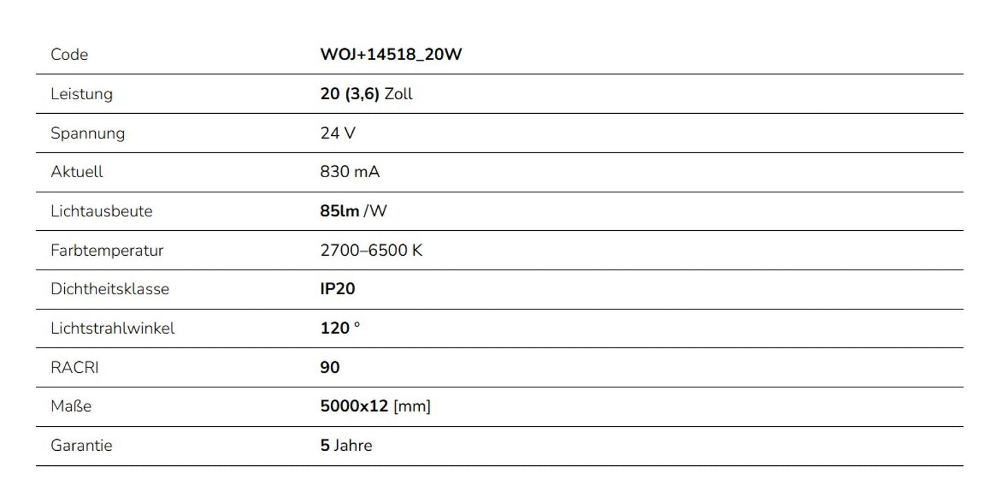 LED Streifen 20W Strip 5m 1700lm 120° IP54 24V RGB CCT 2700-6500K DIMMBAR