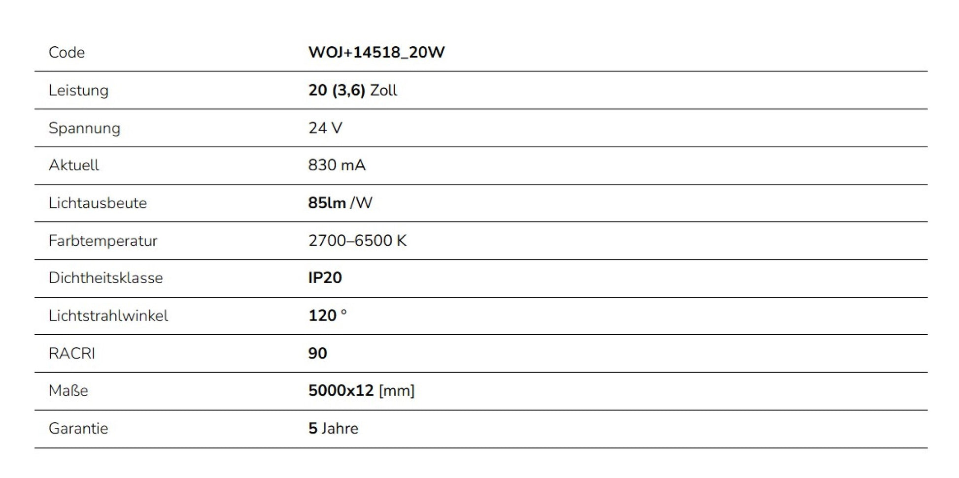 LED Streifen 20W Strip 5m 1700lm 120° IP54 24V RGB CCT 2700-6500K DIMMBAR