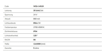 LED Streifen 20W Strip 5m 1700lm 120° NANO-Silikon IP54 24V RGB CCT 2700-6500K DIMMBAR