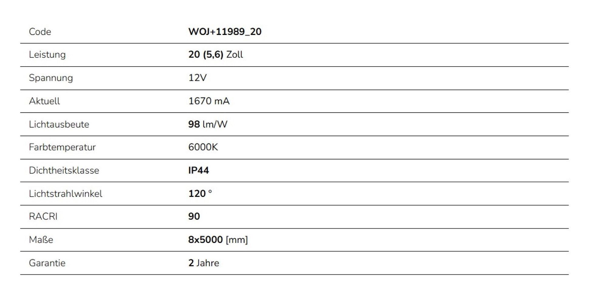 LED Streifen 20W Strip 5m 1950lm 120° Silikon IP44 12V Kaltweiss 6000K DIMMBAR