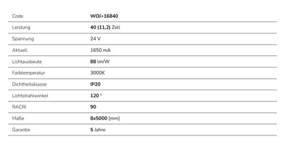 LED Streifen 40W 5m 3500lm 120° IP20 ohne Abdeckung 24V Warmweiss 3000K DIMMBAR