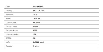 LED Streifen 40W 5m 3500lm 120° IP20 ohne Abdeckung 24V Warmweiss 3000K DIMMBAR