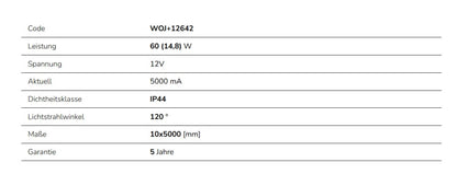 LED Streifen 60W Strip 5m 120° Silikon IP44 12V RGB DIMMBAR