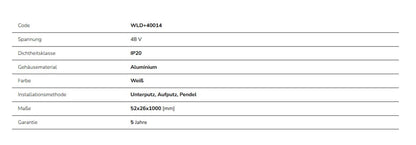 LED SYSTEM Shift 48V Schienensystem Stromschiene 100 cm Aufbau 1m Einbau IP20 weiss