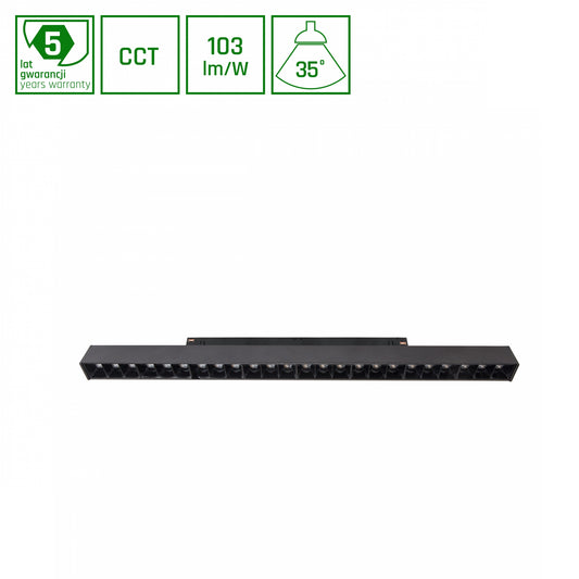 LED SYSTEM Shift CCT GRID L 22W 48V Schienensystem Switch 35° UGR&lt;19 2250lm schwarz 2700-4000K CCT