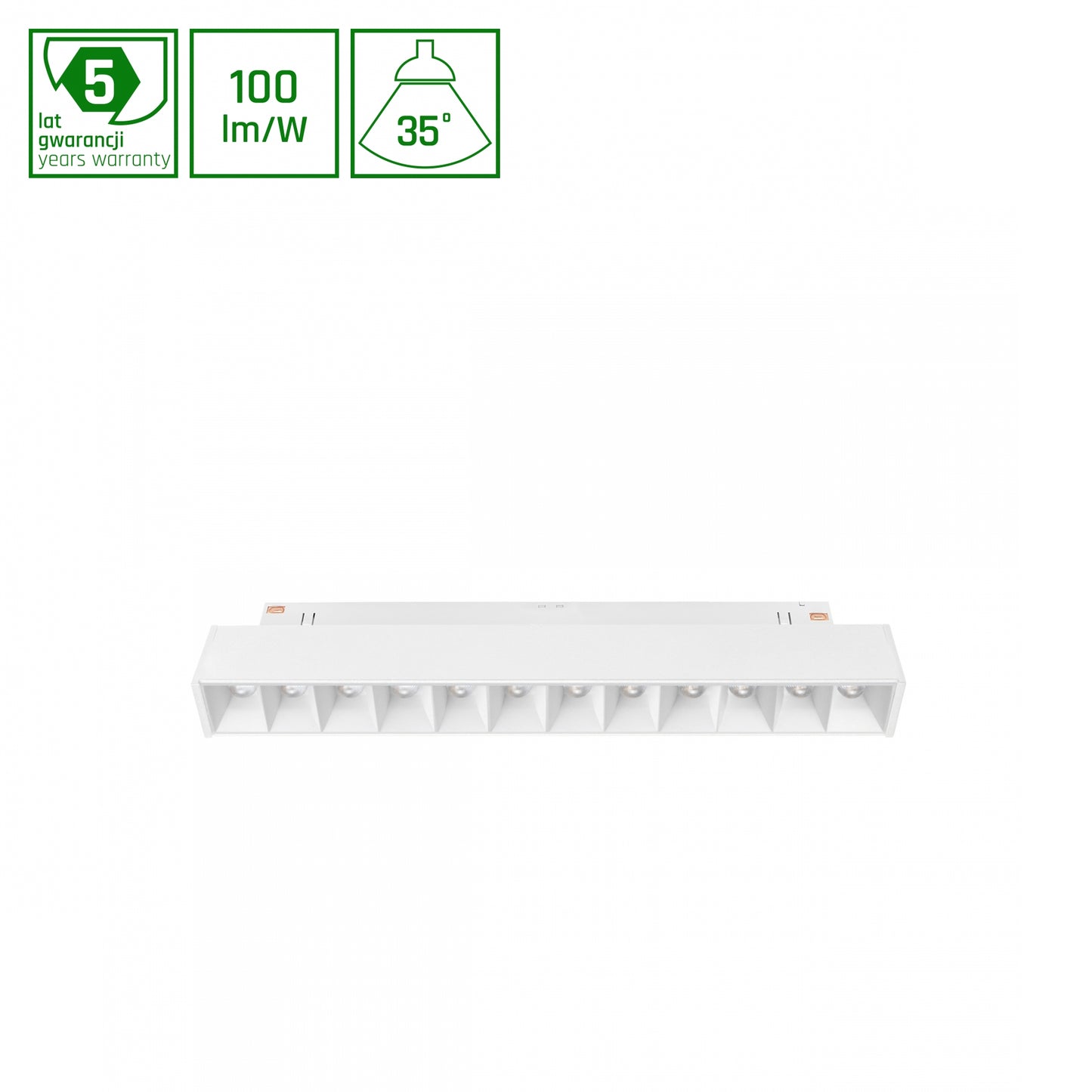 LED SYSTEM Shift CCT GRID S 12W 48V Schienensystem 35° Stromschienenstrahler 1200lm UGR&lt;19 weiss 2700-4000K CCT