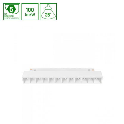 LED SYSTEM Shift CCT GRID S 12W 48V Schienensystem 35° Stromschienenstrahler 1200lm UGR&lt;19 weiss 2700-4000K CCT