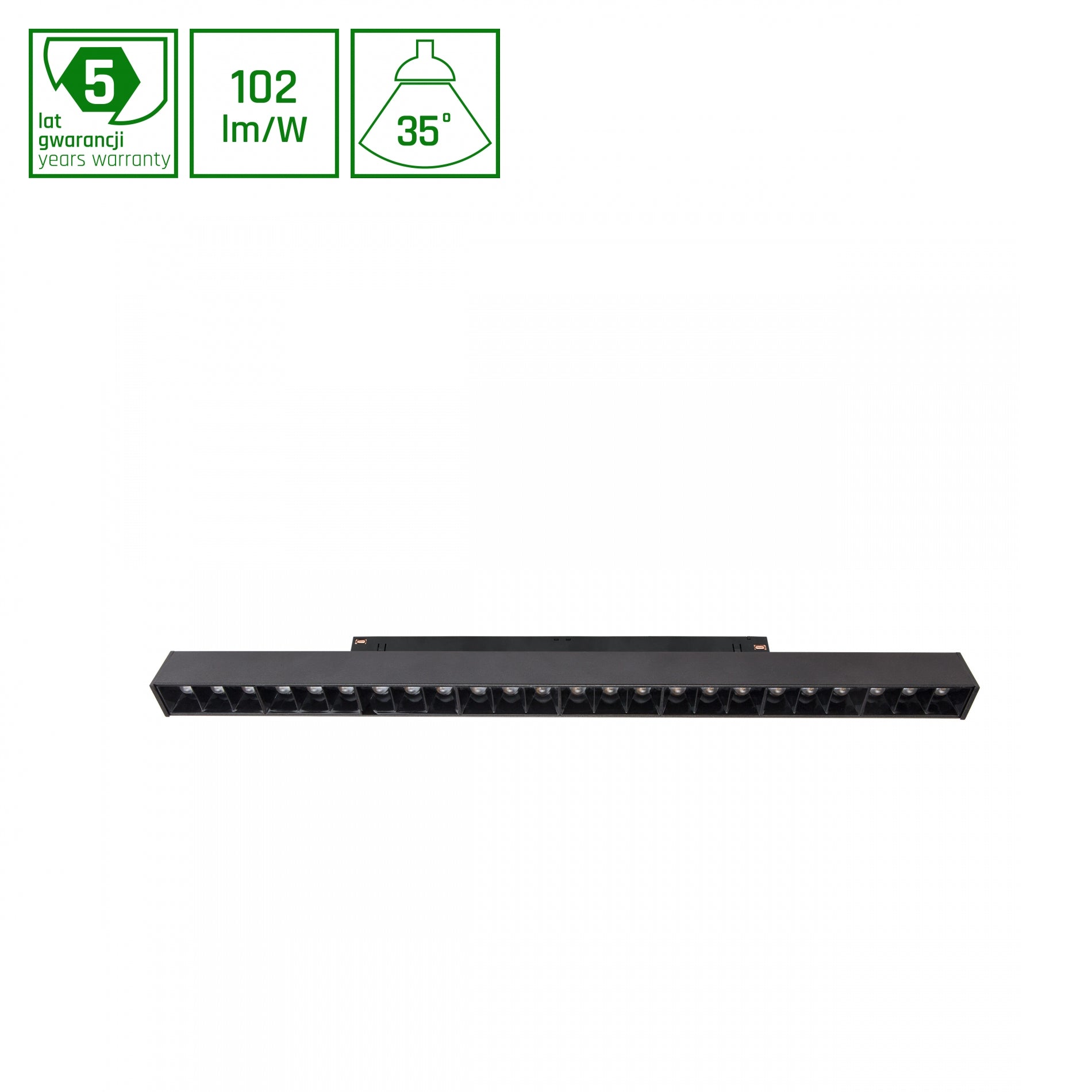 LED SYSTEM Shift GRID L 22W 48V Schienensystem 35° Stromschienenstrahler 2250lm schwarz Warmweiss 3000K