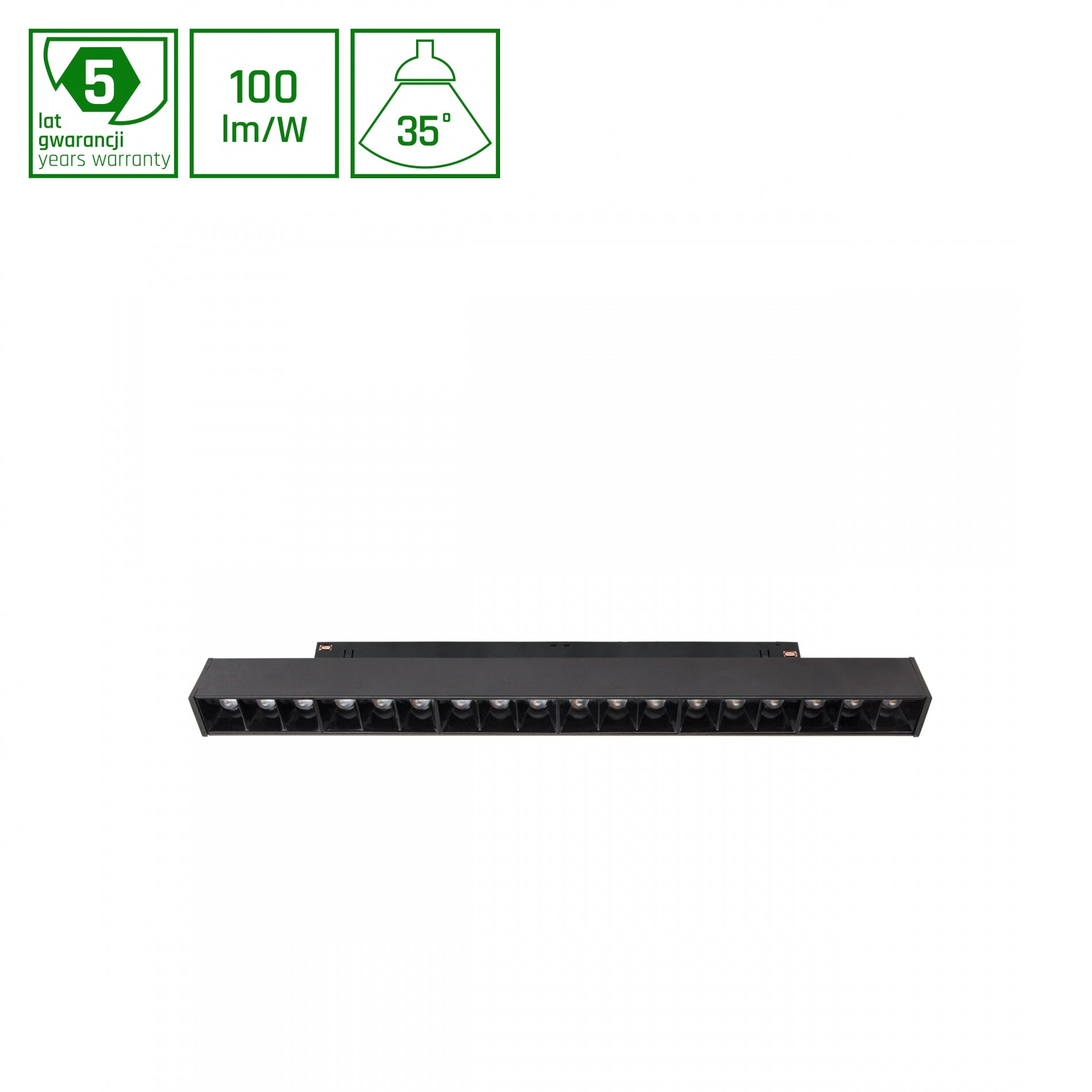 LED SYSTEM Shift GRID M 17W 48V Schienensystem 35° Stromschienenstrahler 1700lm schwarz Warmweiss 3000K