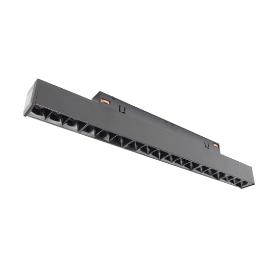 GRID M LED Stromschienenstrahler 48V 17W 35° Warmweiß Schwarz 2-Phasen blendfrei