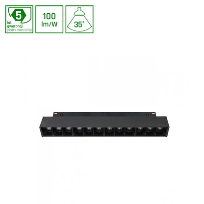 LED SYSTEM Shift GRID S 12W 48V Schienensystem 35° Stromschienenstrahler 1200lm schwarz Warmweiss 3000K