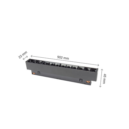 LED SYSTEM Shift GRID S 12W 48V Schienensystem 35° Stromschienenstrahler 1200lm schwarz Warmweiss 3000K