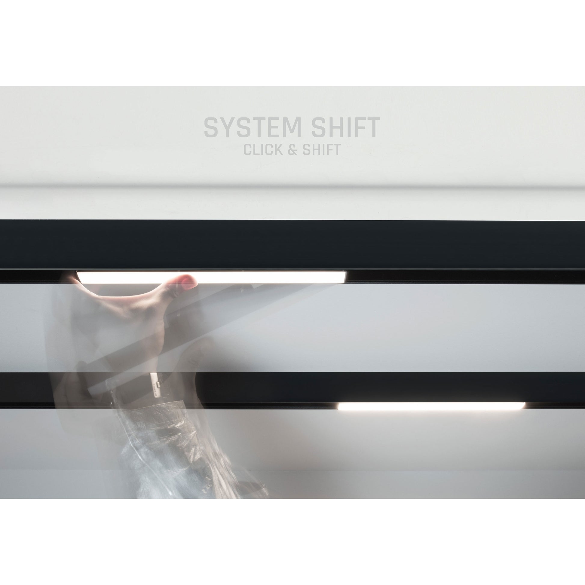 LED SYSTEM Shift Line L 22W 48V Schienensystem 100° Stromschienenstrahler 2300lm schwarz Warmweiss 3000K