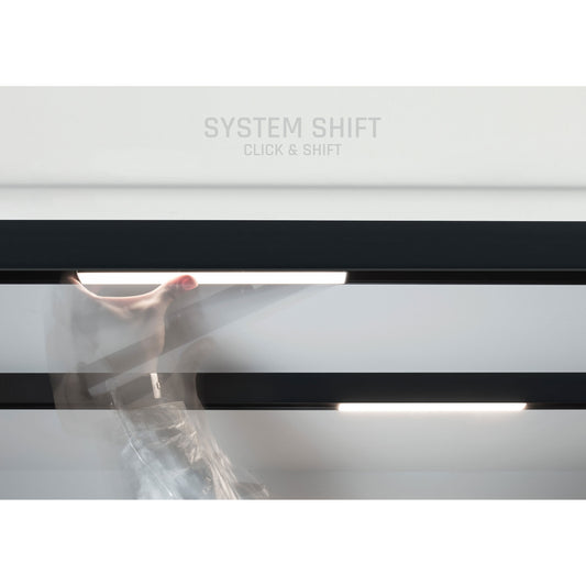 Smarte LED Scheinenleuchte 48V 22W Dimmbar, Zigbee/Hue kompatibel, Schwarz, SHIFT-System