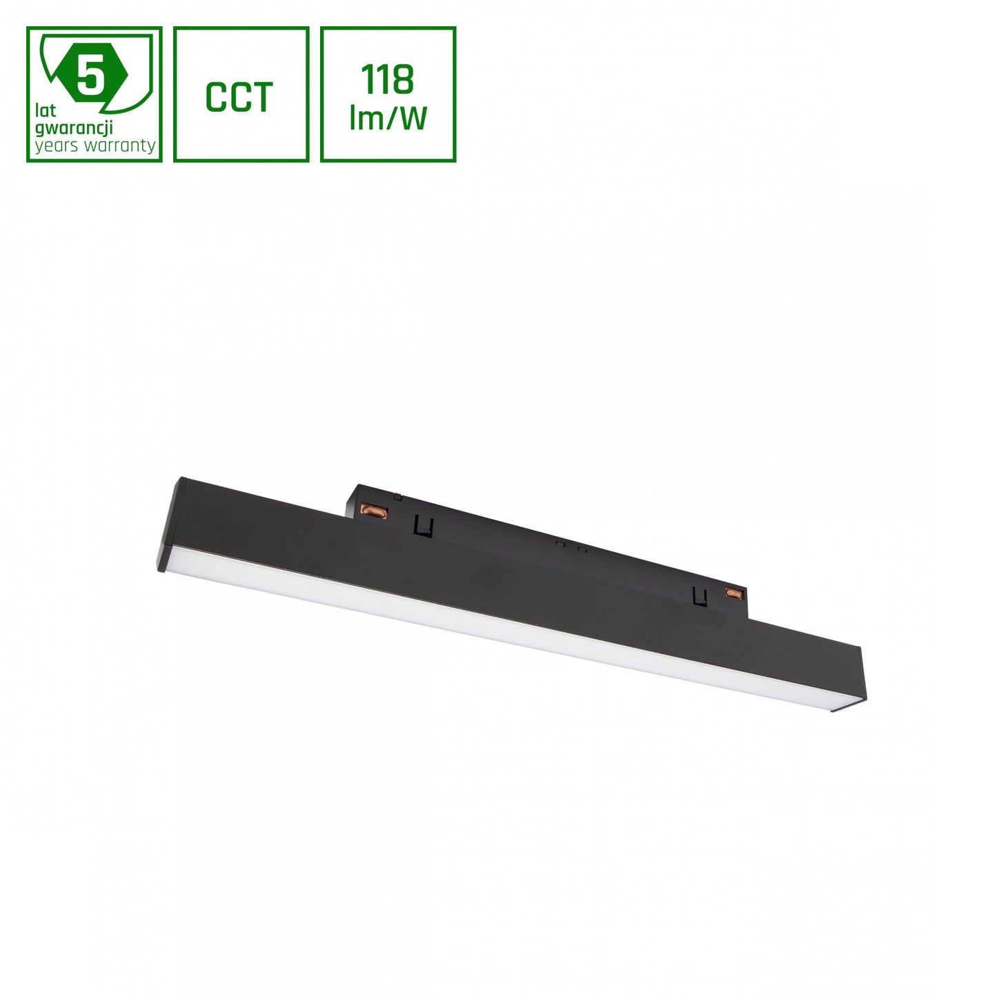 LED SYSTEM Shift LinesS 8W 48V Schienensystem 100° Stromschienenstrahler 940lm schwarz 2700-4000K CCT