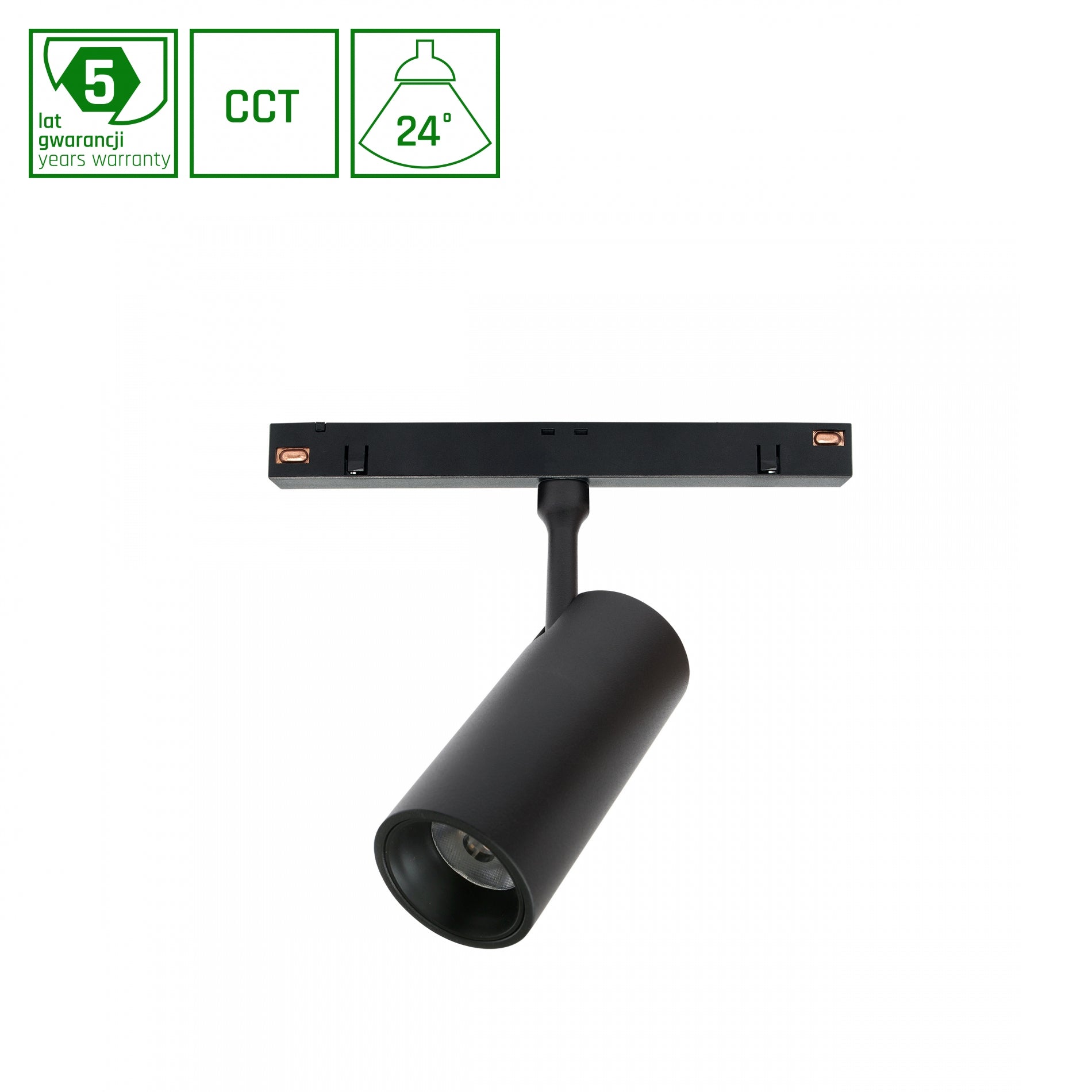 LED SYSTEM Shift Spot M 10W 48V Schienensystem 24° Stromschienenstrahler 950lm schwarz 2700-4000K CCT