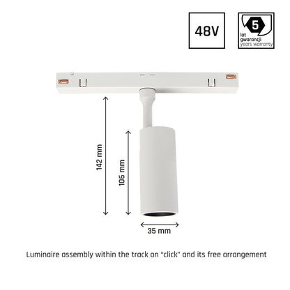 LED SYSTEM Shift Spot S 6W 48V Schienensystem 24° Stromschienenstrahler 555lm weiss 2700-4000K CCT