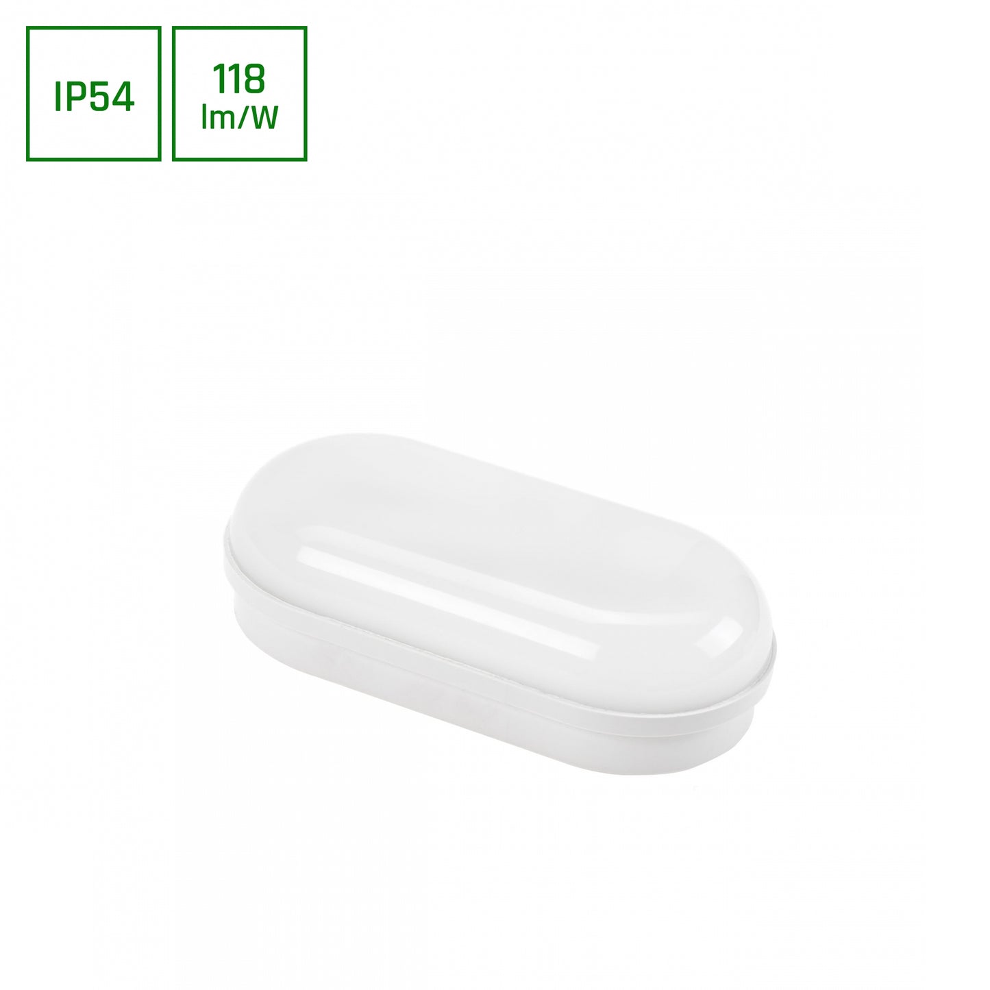 LED TECHNIC LAMP 10W Wandleuchte 120° Außenleuchte 940lm weiss 230V IP54 oval IK10 Neutralweiss 4000K