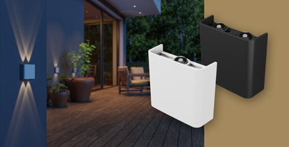 LED Wandleuchte LUNARIX 2 4W 400lm Außenleuchte Up/Down IP54 schwarz CCT 2700-6500K