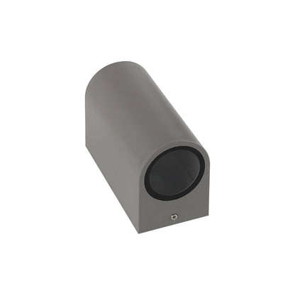 LED Wandleuchte PARETE GU10 Außenleuchte grau IP54 Up &amp; Down max. 2x6W rund