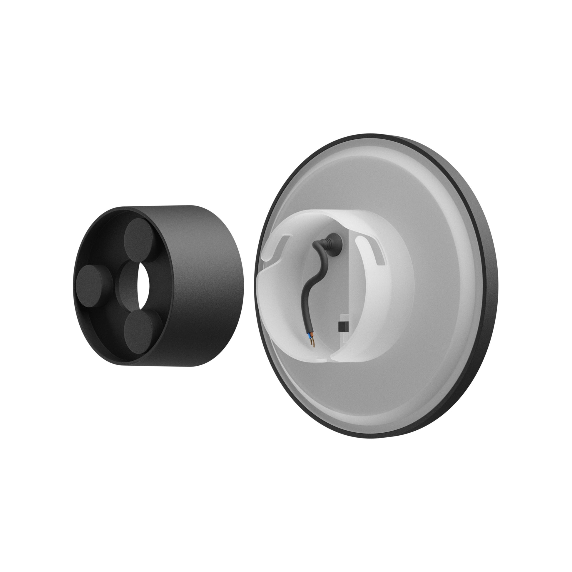 LED Wandleuchte PIATTA 12W Aussenleuchte 1500lm schwarz IP44 rund CCT 3000-6000K