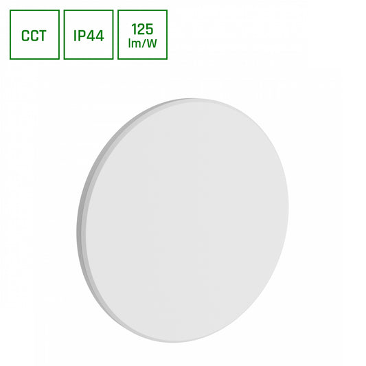 LED Wandleuchte PIATTA 12W Aussenleuchte 1500lm weiss IP44 rund CCT 3000-6000K