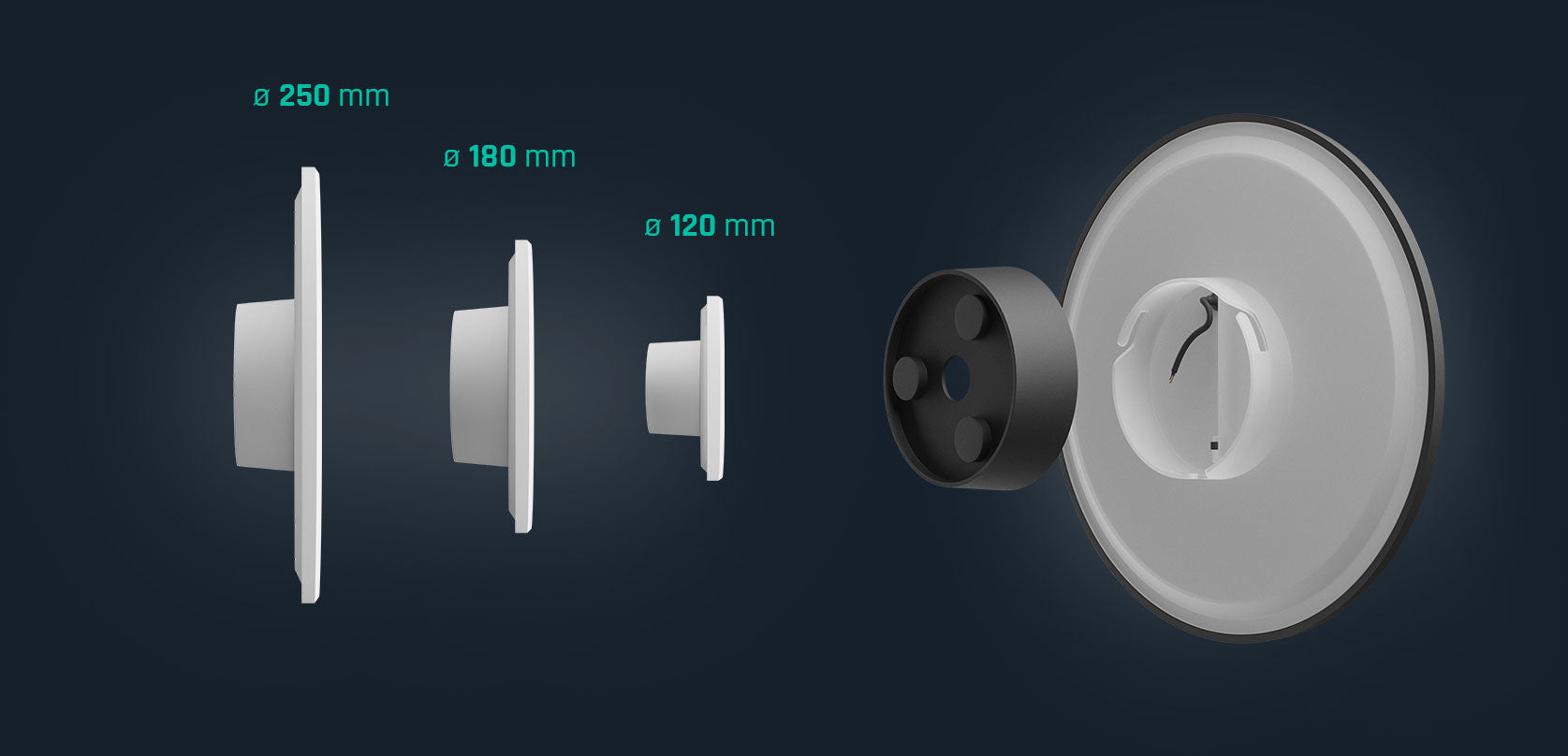 LED Wandleuchte PIATTA 18W Aussenleuchte 2350 lm grau IP44 rund CCT 3000-6000K