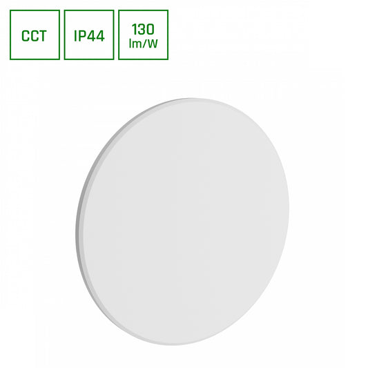 LED Wandleuchte PIATTA 18W Aussenleuchte 2350lm weiss IP44 rund CCT 3000-6000K