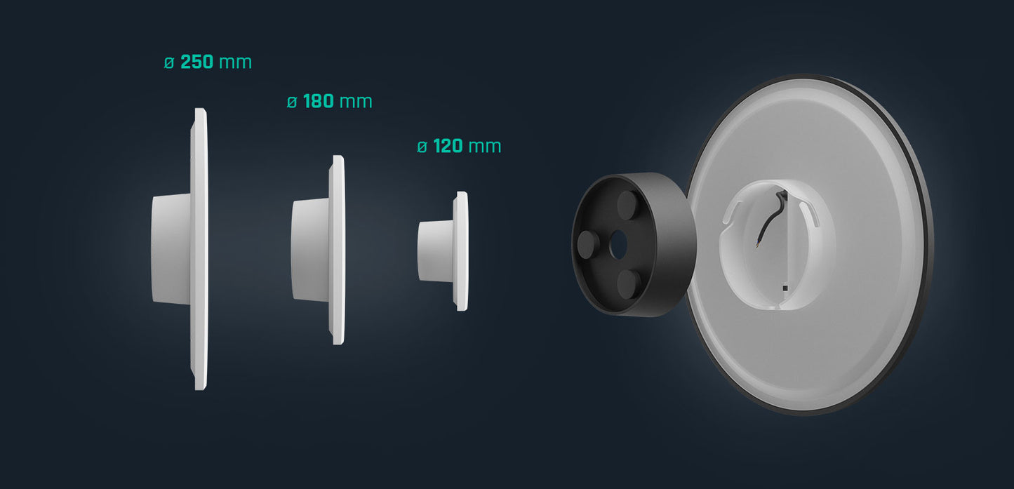 LED Wandleuchte PIATTA 9W Aussenleuchte 1250lm grau IP44 rund CCT 3000-6000K