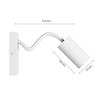 LED Wandleuchte SQUALLA VARIOSA FLEXI SWITCH GU10 mit Schalter IP20 weiss max. 10W