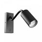 LED Wandleuchte SQUALLA VARIOSA FLEXI SWITCH GU10 mit Schalter rund schwarz max. 10W