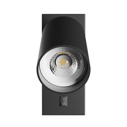 LED Wandleuchte SQUALLA VARIOSA SWITCH GU10 mit Schalter IP20 rund schwarz max. 10W