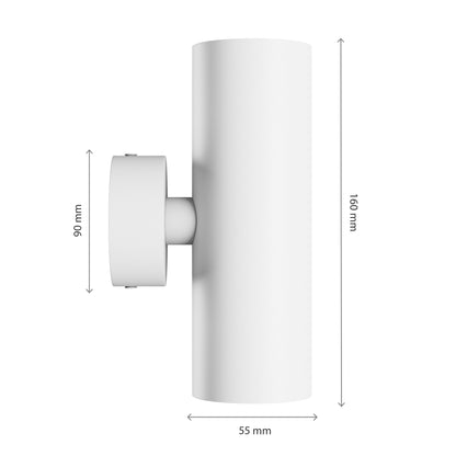 LED Wandleuchte SQUALLA VARIOSA TUBO 2X GU10 Innenleuchte weiss Up & Down max. 10W