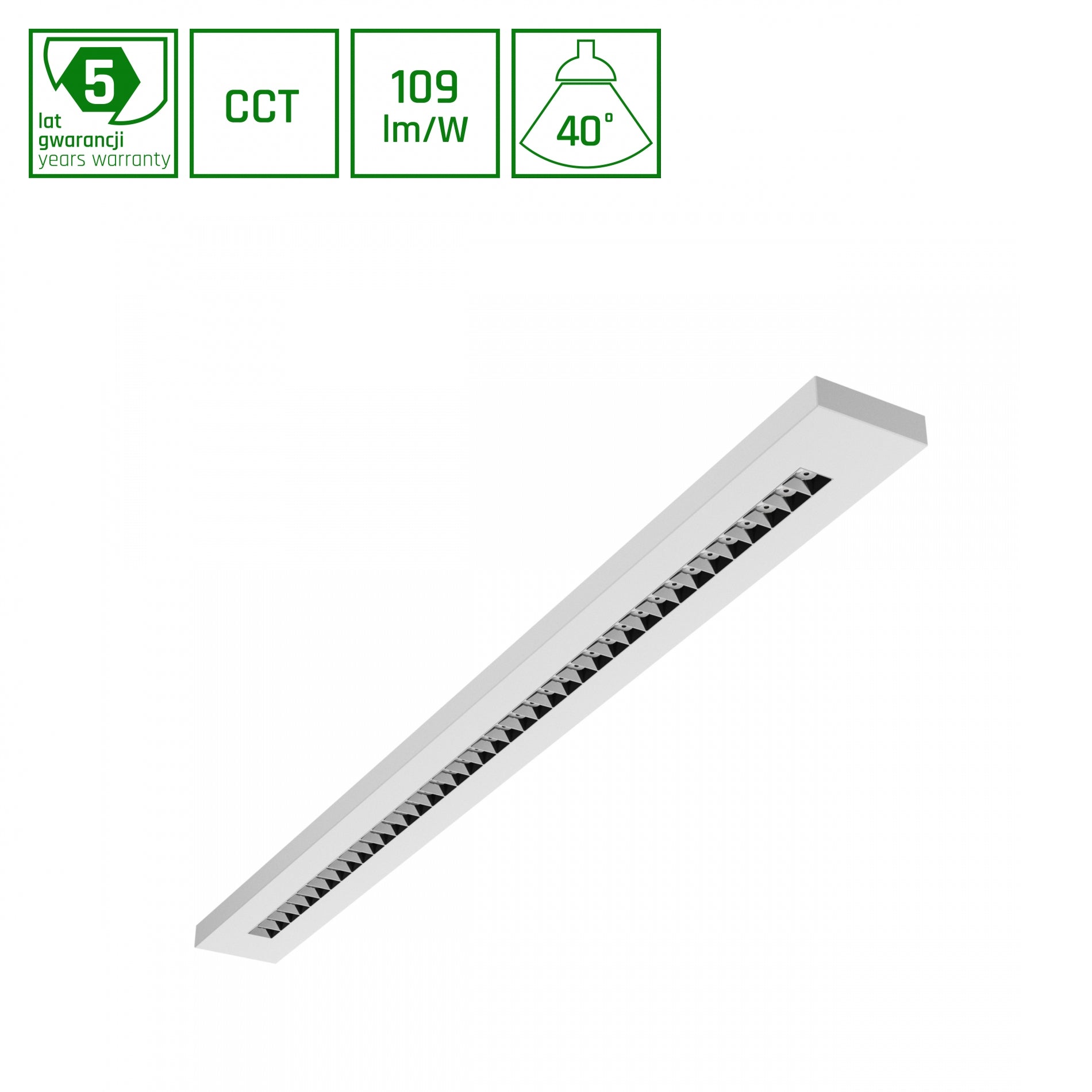 LED WLD PLANK 120cm Deckenleuchte 20-40W 4350lm weiss 40° 230V IP20 2700-6000K CCT