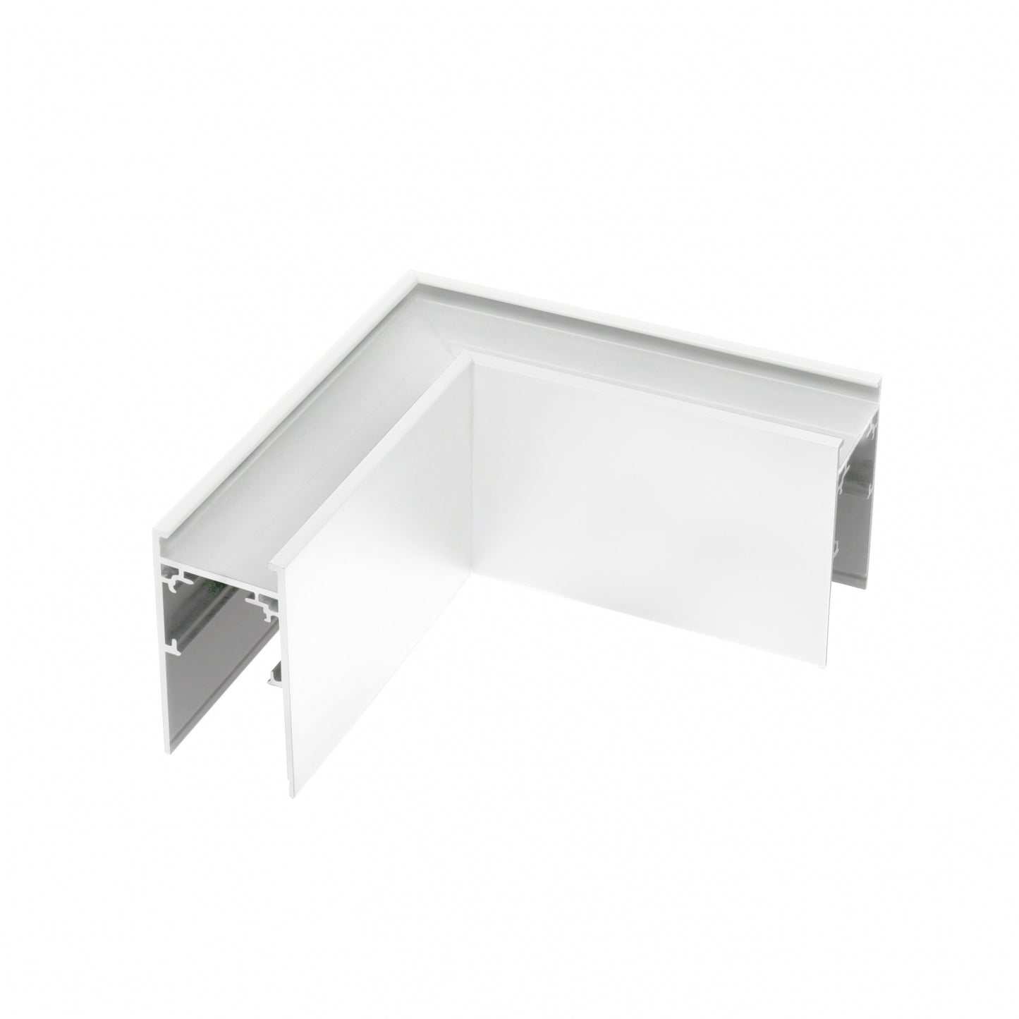 SYSTEM SHIFT 48V L-Verbinder Horizontal – Weiß, 60x60mm, Magnet-Schienensystem