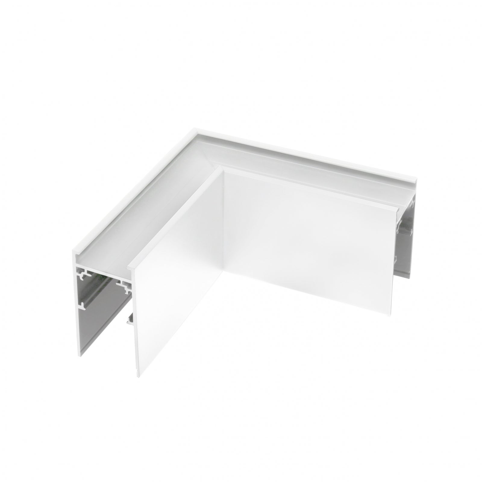 SYSTEM SHIFT 48V L-Verbinder Horizontal – Weiß, 60x60mm, Magnet-Schienensystem