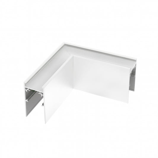 SYSTEM SHIFT 48V L-Verbinder Horizontal – Weiß, 60x60mm, Magnet-Schienensystem