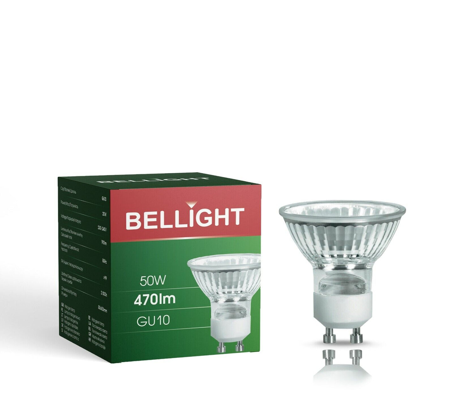 Bellight GU10 50W Halogen Lampe Leuchtmittel 470lm Reflektor 38° Birne Warmweiß dimmbar