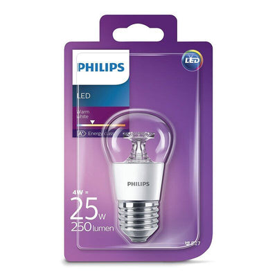 Philips LED E27 P45 Filament 4W = 25W KLAR 250lm Warmweiß 2700K