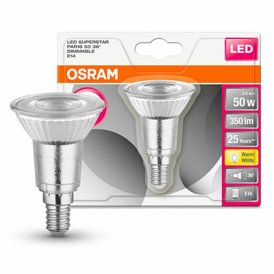 Osram LED E14 PAR16 5,5W = 50W Glas 36° Reflektor 350lm Warmweiß 2700K DIMMBAR