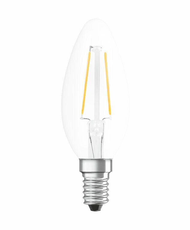 Osram LED E14 B35 Kerze Filament 2W = 25W Klar 250lm Warmweiß 2700K - UVP 4,99€