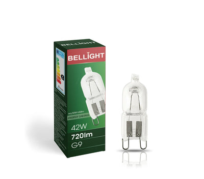 Bellight G9 Halogen 42W = 50W Leuchtmittel 720lm Energiesparlarlampe Warmweiß dimmbar
