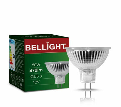 Bellight GU5,3 MR16 Halogen 50W Leuchtmittel 38° Birne 50 Watt 470lm 12V Warmweiß dimmbar
