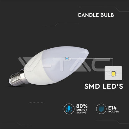 LED E14 C37 Kerzenform 4W=30W 320lm 200° 230V Neutralweiss 4000K